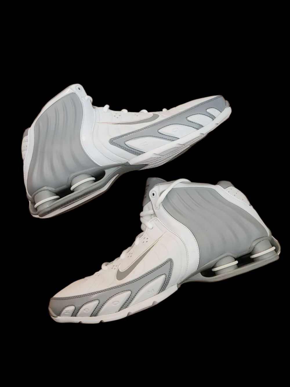 Nike Shox Zoom Flight 2005 311240-103 Basketball Hi White Silver Shoes Sz US 12